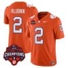 Cade Klubnik Jersey #2 Clemson Tigers Vapor Limited Champions Patch College Football Stitched Orange 4 Cade Klubnik Jersey #2 Clemson Tigers Vapor Limited Champions Patch College Football Stitched Orange