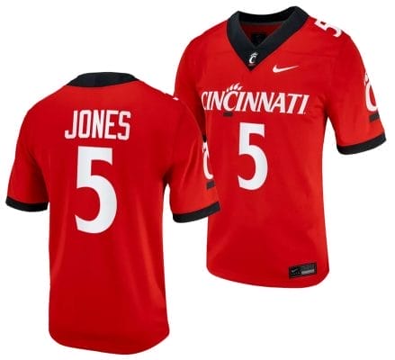 Cincinnati Bearcats Emory Jones Jersey #5 Red 2023 Alternate College Football 10 Cincinnati Bearcats Emory Jones Jersey #5 Red 2023 Alternate College Football
