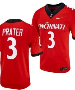 Cincinnati Bearcats Evan Prater Jersey #3 Red 2023 Alternate College Football