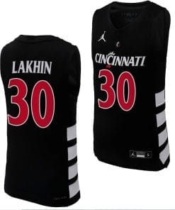 Cincinnati Bearcats Viktor Lakhin Jersey #30 Black Basketball Unisex Replica