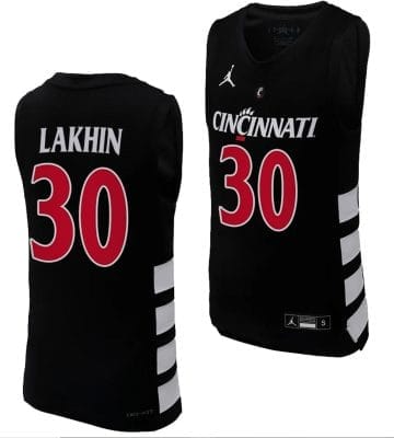 Cincinnati Bearcats Viktor Lakhin Jersey #30 Black Basketball Unisex Replica 8 Cincinnati Bearcats Viktor Lakhin Jersey #30 Black Basketball Unisex Replica