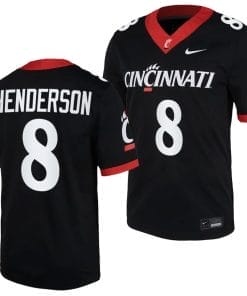 Cincinnati Bearcats Xzavier Henderson Jersey #8 Black 2023 Replica College Football