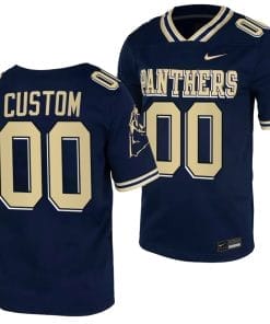 Custom Pitt Panthers Jersey Name and Number Navy College Football Replica Uniform