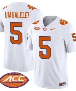 DJ Uiagalelei Jersey #5 Clemson Tigers Vapor Limited Acc Patch College Football Stitched White