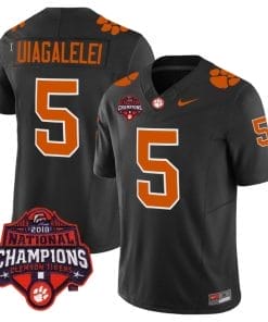 DJ Uiagalelei Jersey #5 Clemson Tigers Vapor Limited Champions Patch College Football Stitched Black