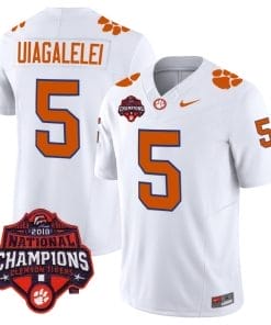 DJ Uiagalelei Jersey #5 Clemson Tigers Vapor Limited Champions Patch College Football Stitched White