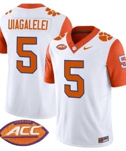 DJ Uiagalelei Jersey #5 Clemson Tigers Vapor Limited Acc Patch College Football Stitched Orange Sleeves