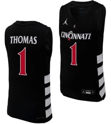 Day Day Thomas Jersey #1 Cincinnati Bearcats College Basketball Replica 2023-24 Black