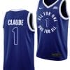 Desmond Claude Jersey #1 Xavier Musketeers All For One Blue College Basketball Uniform