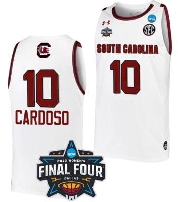 Kamilla Cardoso Jersey #10 South Carolina Gamecocks College Basketball White 2023 NCAA Final Four