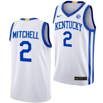 Kentucky Wildcats Tre Mitchell Jersey #2 College Basketball White 2022 2023
