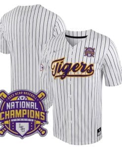 Lsu Tigers National Champions Jersey NCAA College Baseball Stitched White Stripe
