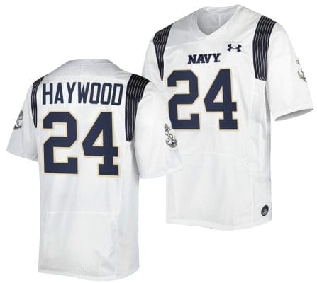 Maquel Haywood Jersey #24 Navy Midshipmen Premier Replica College Football White