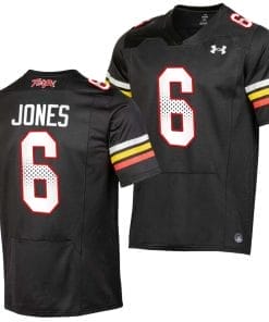 Maryland Terrapins Jeshaun Jones Jersey #6 College Football Black 2023 Replica Uniform