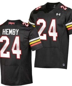 Maryland Terrapins Roman Hemby Jersey #24 College Football Black 2023 Replica Uniform