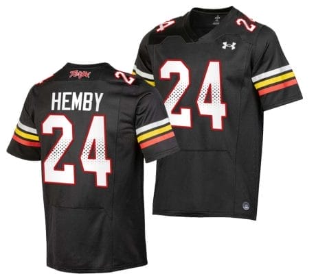 Maryland Terrapins Roman Hemby Jersey #24 College Football Black 2023 Replica Uniform