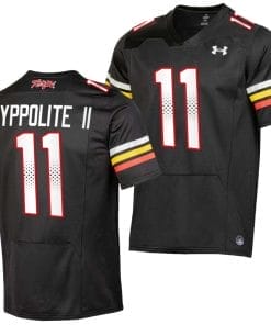 Maryland Terrapins Ruben Hyppolite II Jersey #11 College Football Black 2023 Replica Uniform
