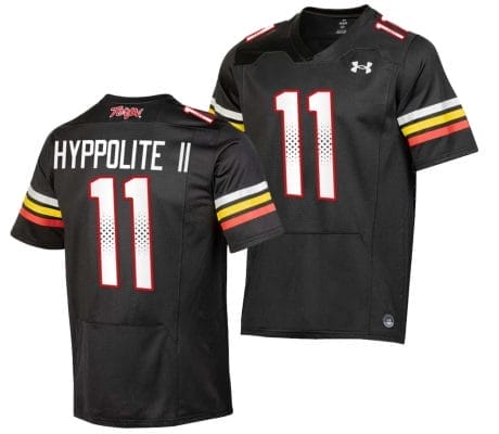 Maryland Terrapins Ruben Hyppolite II Jersey #11 College Football Black 2023 Replica Uniform