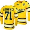 Michigan Wolverines Nick Granowicz Jersey #71 NCAA Hockey Tournament Maize 2023