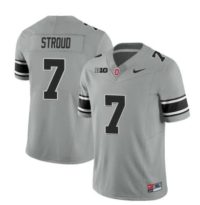 Ohio State Buckeyes CJ Stroud Jersey #7 College Football Stitched Black Gray 8 Ohio State Buckeyes CJ Stroud Jersey #7 College Football Stitched Black Gray