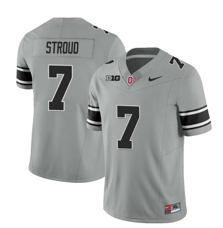 Ohio State Buckeyes CJ Stroud Jersey #7 College Football Stitched Black Gray 1 Ohio State Buckeyes CJ Stroud Jersey #7 College Football Stitched Black Gray