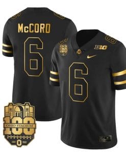 Ohio State Buckeyes Kyle McCord Jersey #6 College Football Stitched Black Gold