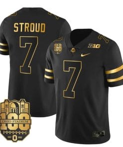 Ohio StateOhio State Buckeyes CJ Stroud Jersey #7 College Football Stitched Black Gray Buckeyes CJ Stroud Jersey #7 College Football Stitched Black Gold