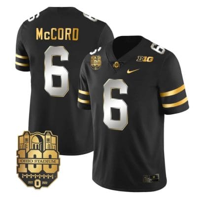Ohio State Buckeyes Kyle McCord Jersey #6 College Football Stitched Black Limited 8 Ohio State Buckeyes Kyle McCord Jersey #6 College Football Stitched Black Limited