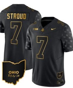 Ohio State Buckeyes CJ Stroud Jersey #7 College Football Stitched Alternate Black Gold
