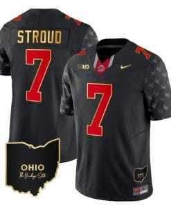 Ohio State Buckeyes CJ Stroud Jersey #7 College Football Stitched Alternate Black Gold Trim