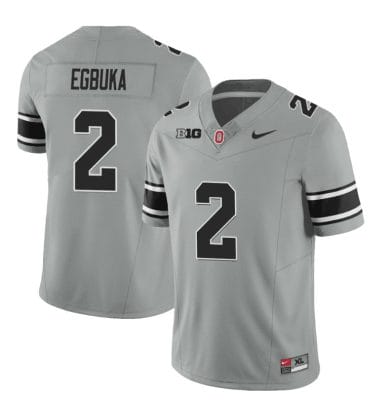 Ohio State Buckeyes Emeka Egbuka Jersey #2 College Football Stitched Black Gray 8 ORF8S3L