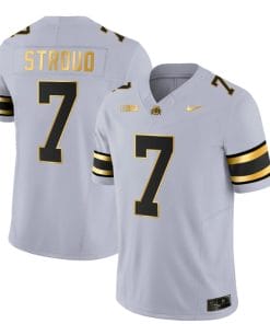 Ohio State Buckeyes CJ Stroud Jersey #7 College Football Stitched Gray Gold