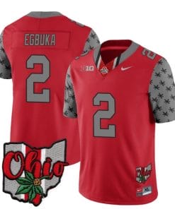 Ohio State Buckeyes Emeka Egbuka Jersey #2 College Football Stitched Alternate 2023 Red