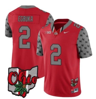 Ohio State Buckeyes Emeka Egbuka Jersey #2 College Football Stitched Alternate 2023 Red