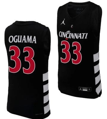 Ody Oguama Jersey #33 Cincinnati Bearcats College Basketball Replica 2023-24 Black