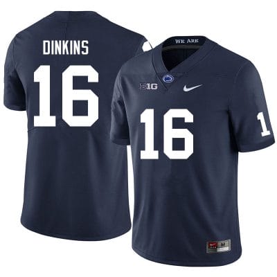 Penn State Khalil Dinkins Jersey #16 College Football Game Navy With Name 10 Penn State Khalil Dinkins Jersey #16 College Football Game Navy With Name