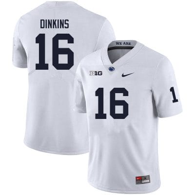 Penn State Khalil Dinkins Jersey #16 College Football Game White With Name 10 Penn State Khalil Dinkins Jersey #16 College Football Game White With Name