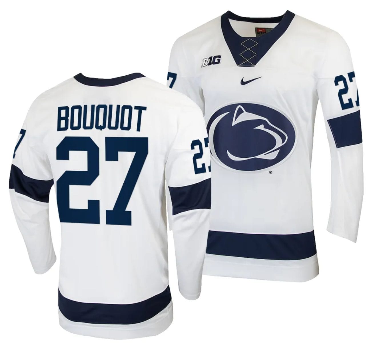 Penn State Nittany Lions Jacques Bouquot Jersey #27 White College Hockey Replica 2023-24 1 Penn State Nittany Lions Jacques Bouquot Jersey #27 White College Hockey Replica 2023-24