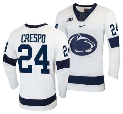 Penn State Nittany Lions Jarod Crespo Jersey #24 White College Hockey Replica 2023-24