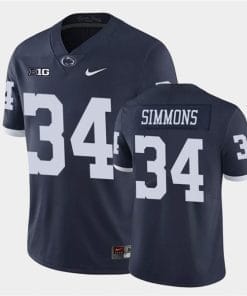 Penn State Shane Simmons Jersey #34 College Football Game Navy Retro With Name