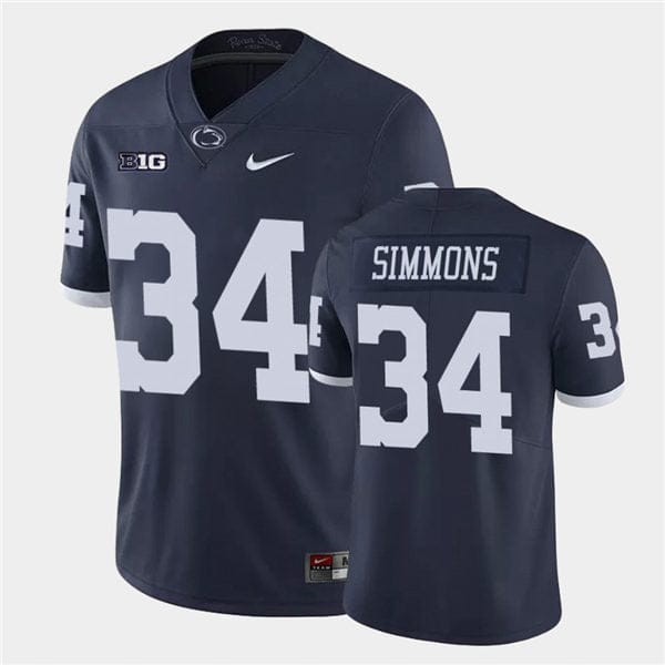 Penn State Shane Simmons Jersey #34 College Football Game Navy Retro With Name 1 Penn State Shane Simmons Jersey #34 College Football Game Navy Retro With Name