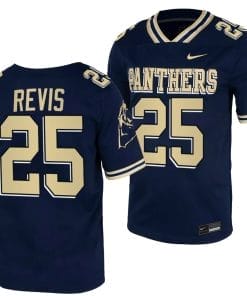 Pitt Panthers Darelle Revis Jersey #25 Navy College Football Replica Uniform