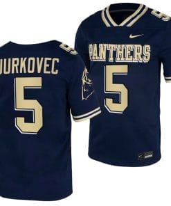 Pitt Panthers Phil Jurkovec Jersey #5 Navy College Football Replica Uniform