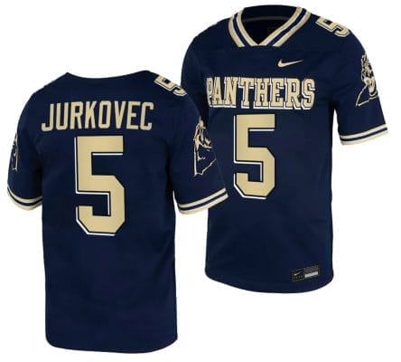 Pitt Panthers Phil Jurkovec Jersey #5 Navy College Football Replica Uniform