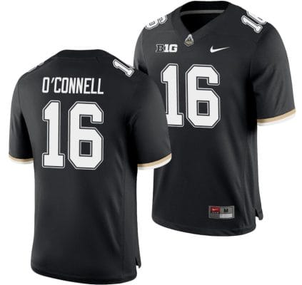 Purdue Boilermakers Aidan OConnell Jersey #16 College Football Game Black 10 Purdue Boilermakers Aidan OConnell Jersey #16 College Football Game Black