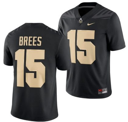 Purdue Boilermakers Drew Brees Jersey #15 College Football Black 10 Purdue Boilermakers Drew Brees Jersey #15 College Football Black