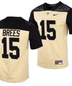 Purdue Boilermakers Drew Brees Jersey #15 College Football Gold Vapor Untouchable