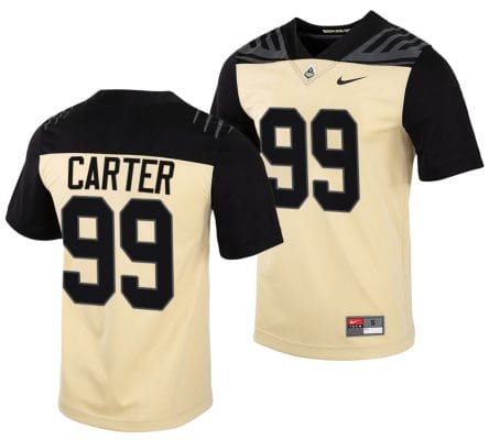 Purdue Boilermakers Micah Carter Jersey #99 College Football Gold Vapor Untouchable 10 Purdue Boilermakers Micah Carter Jersey #99 College Football Gold Vapor Untouchable