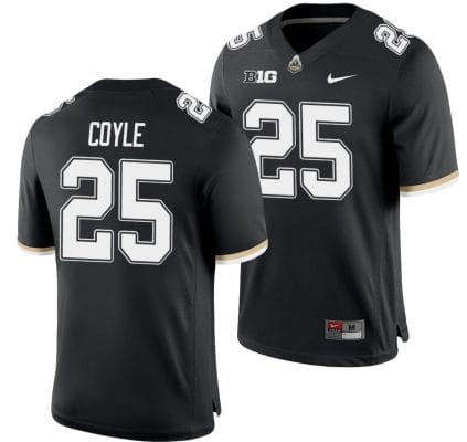 Purdue Boilermakers Tyler Coyle Jersey #25 College Football Game Black 10 Purdue Boilermakers Tyler Coyle Jersey #25 College Football Game Black