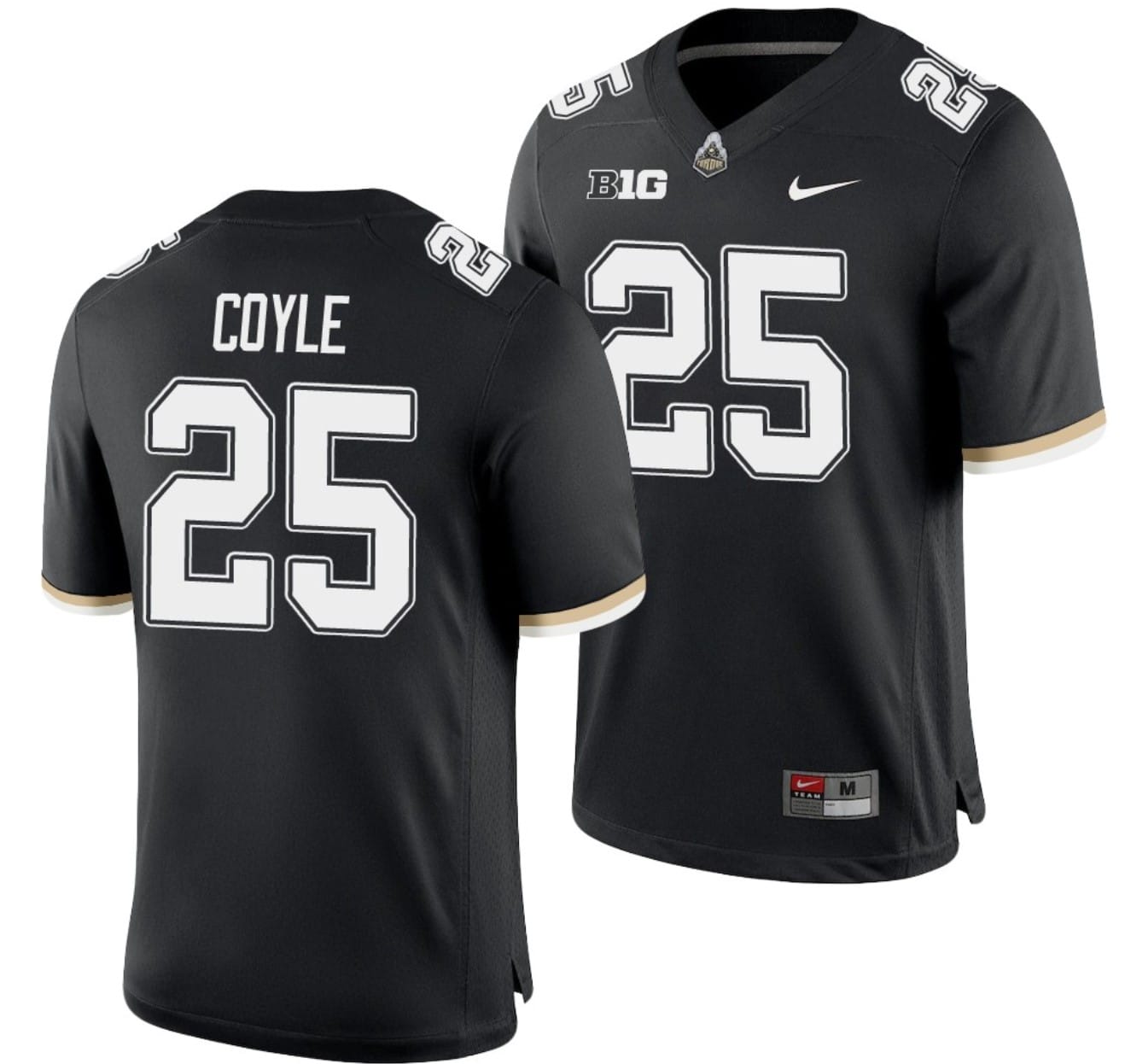 Purdue Boilermakers Tyler Coyle Jersey #25 College Football Game Black 1 Purdue Boilermakers Tyler Coyle Jersey #25 College Football Game Black
